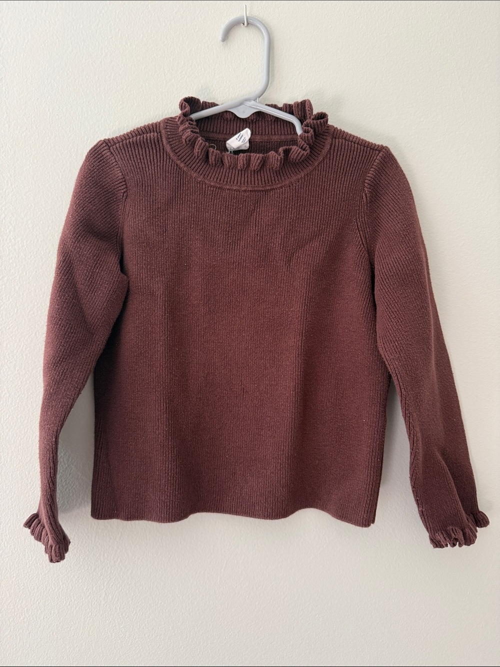 Baby Gap | Girls Burgundy Ribbed Frill Collar Sweater | Size 5
